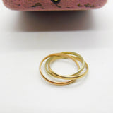 9ct Yellow, Rose & White Gold Trinity Ring Vintage c1970