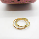 9ct Yellow, Rose & White Gold Trinity Ring Vintage c1970
