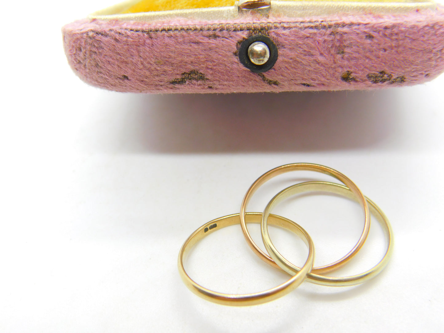 9ct Yellow, Rose & White Gold Trinity Ring Vintage c1970