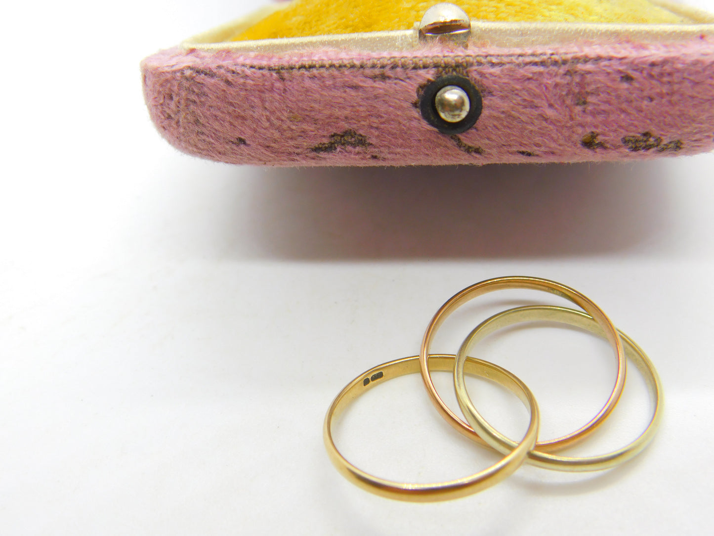 9ct Yellow, Rose & White Gold Trinity Ring Vintage c1970