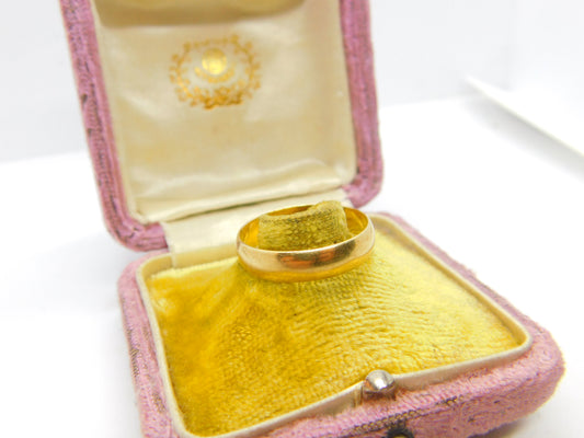 9ct Yellow Gold Wedding Band Ring 1987 Birmingham Vintage