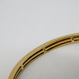 9ct Yellow Gold, Emerald & Seed Pearl Floral Bangle Bracelet Vintage London