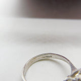 Italian 18ct White Gold & Spinel Set Floral Cluster Dress Ring Vintage c1990