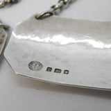 Pair of Sterling Silver French & Italian Vermouth Decanter Labels Antique 1932 London