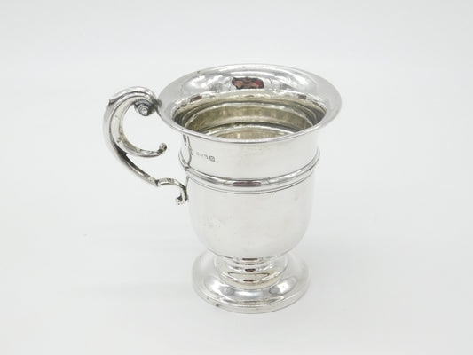 Sterling Silver Christening Mug or Cup Antique 1911 Birmingham Art Deco Williams Ltd.