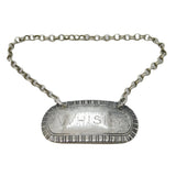 Antique Victorian Silver Whisky Label 