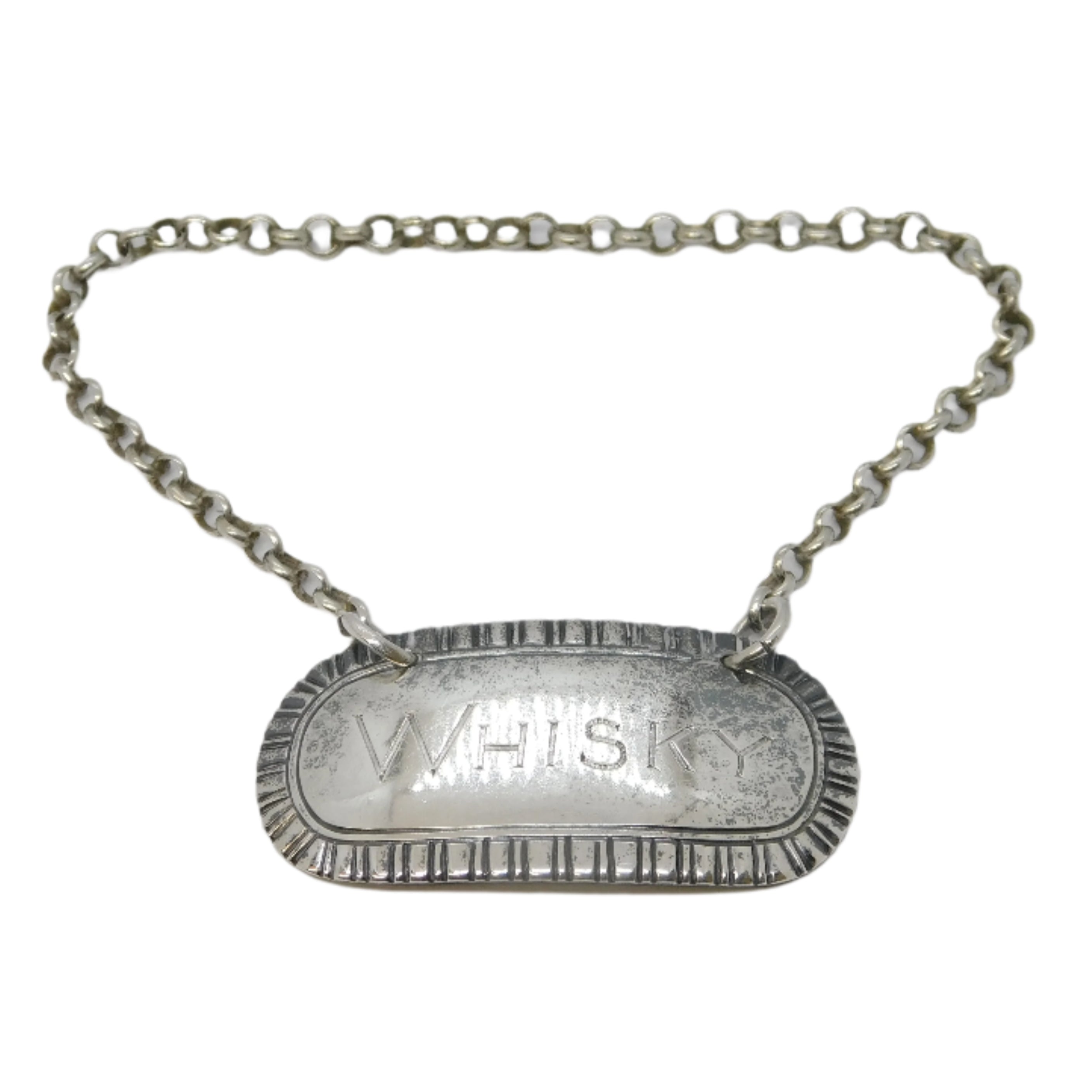 Antique Victorian Silver Whisky Label 