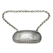 Early-Victorian Sterling Silver Whisky Decanter Label Antique 1846 London