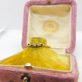 9ct Yellow Gold, Sapphire & Diamond Band Ring Vintage c1980 Sheffield