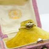 9ct Yellow Gold Small Diamond Set Crossover Ring 1969 Birmingham Vintage