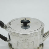 George III Sterling Silver Bright Cut Teapot & Stand Antique 1780 London
