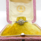 Victorian 18ct Yellow Gold Diamond Set Daisy Cluster Ring Antique c1890