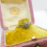Victorian 18ct Yellow Gold Diamond Set Daisy Cluster Ring Antique c1890