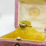 9ct Yellow Gold Small Diamond Set Crossover Ring 1969 Birmingham Vintage