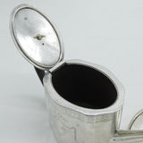 George III Sterling Silver Bright Cut Teapot & Stand Antique 1780 London