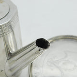 George III Sterling Silver Bright Cut Teapot & Stand Antique 1780 London