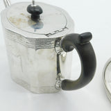 George III Sterling Silver Bright Cut Teapot & Stand Antique 1780 London