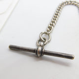 Edwardian Sterling Silver Albert Watch Chain 1902 Birmingham Antique 18" Length