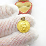 King George I 22ct Gold Third Guinea Coin Charm 1718 Very Fine Antique