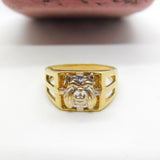 9ct Yellow Gold British Bulldog Large Signet Ring Vintage c2000 Sheffield