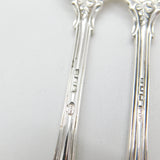 Edwardian Set of Six Sterling Silver Crested Oyster Forks 1908 London Antique