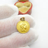 King George I 22ct Gold Third Guinea Coin Charm 1718 Very Fine Antique