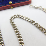 Edwardian Sterling Silver Albert Watch Chain 1902 Birmingham Antique 18" Length