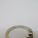 18ct White Gold, Citrine & Twelve-Stone Diamond Ring Vintage 2006 London