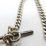 Edwardian Sterling Silver Albert Watch Chain 1902 Birmingham Antique 18" Length