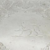 George III Sterling Silver Lion Crest Floral Salver Dish Antique 1786 London