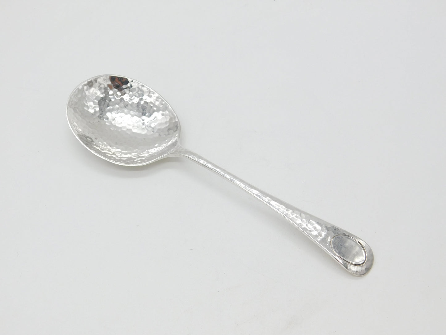 Arts & Crafts Planished Sterling Silver Serving Spoon 1927 Sheffield Antique