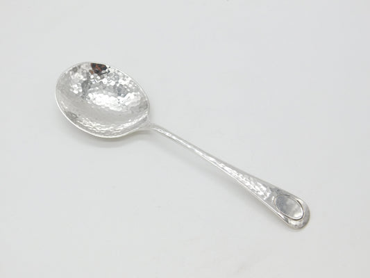 Arts & Crafts Planished Sterling Silver Serving Spoon 1927 Sheffield Antique