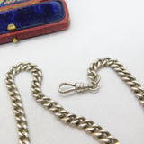 Edwardian Sterling Silver Albert Watch Chain 1902 Birmingham Antique 18" Length