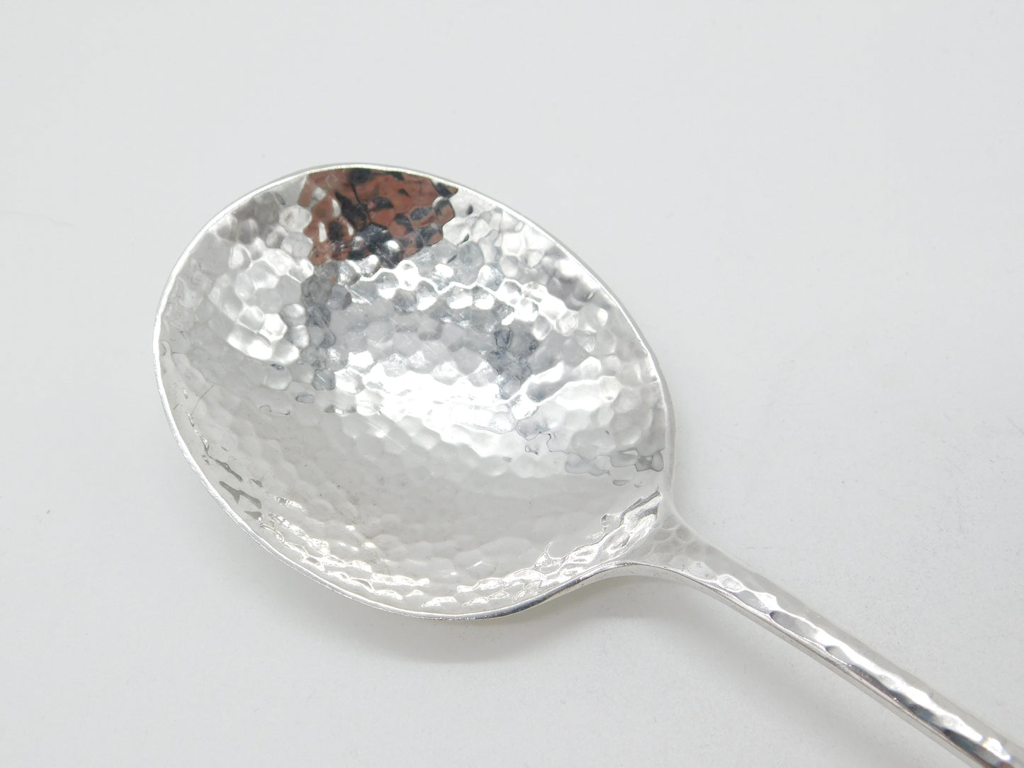 Arts & Crafts Planished Sterling Silver Serving Spoon 1927 Sheffield Antique