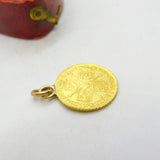 King George I 22ct Gold Third Guinea Coin Charm 1718 Very Fine Antique