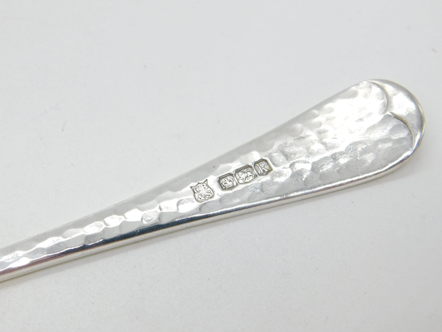 Arts & Crafts Planished Sterling Silver Serving Spoon 1927 Sheffield Antique