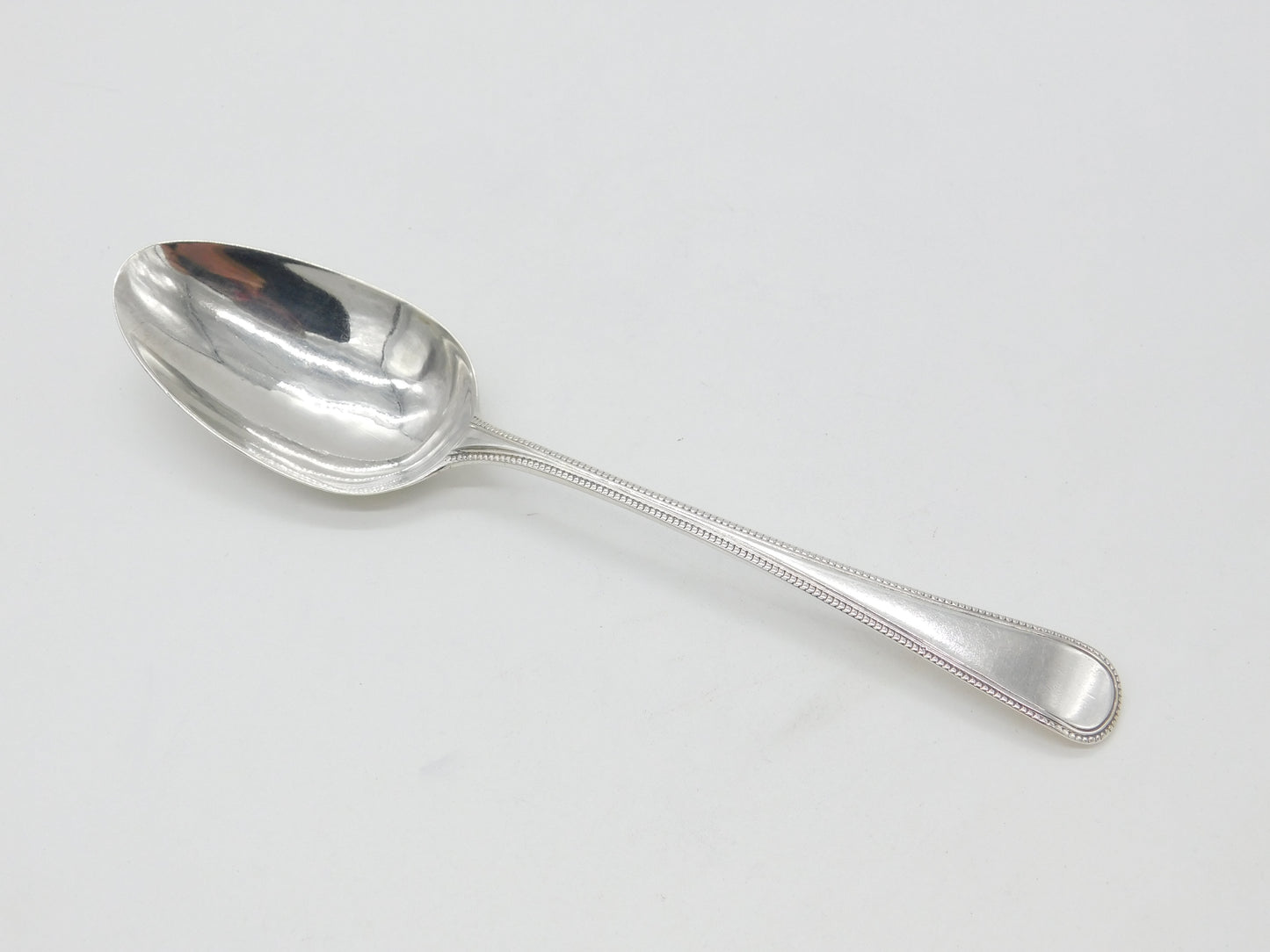 Georgian Sterling Silver Beaded Edge Serving Spoon 1773 London Antique