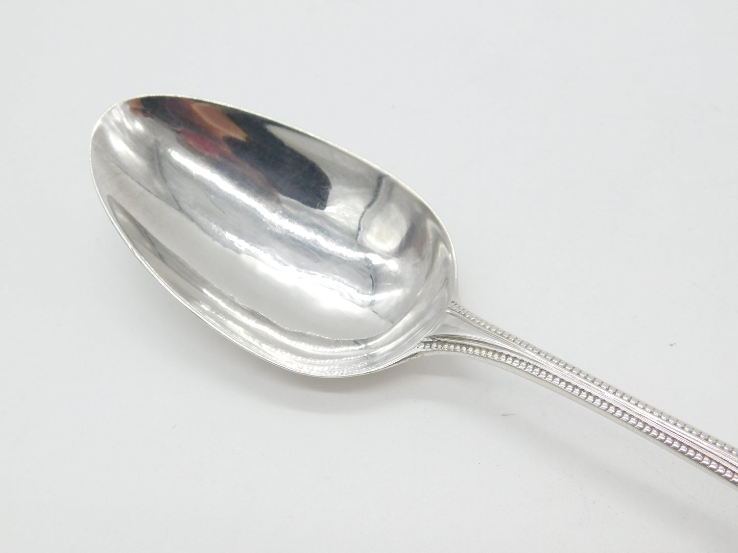 Georgian Sterling Silver Beaded Edge Serving Spoon 1773 London Antique