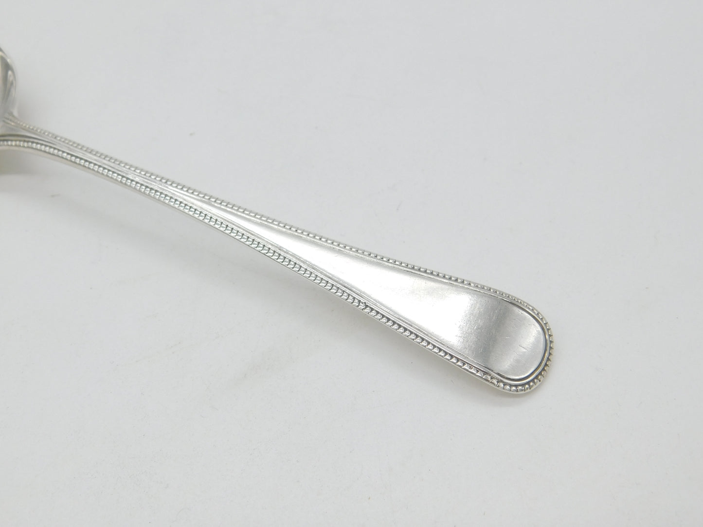 Georgian Sterling Silver Beaded Edge Serving Spoon 1773 London Antique