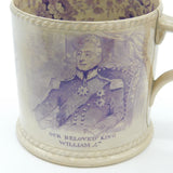King William IV & Queen Adelaide Pearlware Coronation Mug Antique 1830 AF