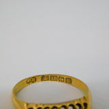 18ct Yellow Gold Sapphire & Emerald Boat Ring Antique 1917 Birmingham