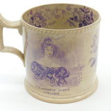 King William IV & Queen Adelaide Pearlware Coronation Mug Antique 1830 AF