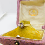 18ct Yellow Gold Palladium Set 0.25ct White Spinel Solitaire Ring c1980 Vintage