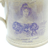 King William IV & Queen Adelaide Pearlware Coronation Mug Antique 1830 AF