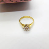 18ct Yellow Gold Palladium Set 0.25ct White Spinel Solitaire Ring c1980 Vintage