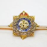 WWII 15ct Yellow Gold, Enamel & Diamond Army Service Corps Sweetheart Brooch