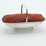 Sterling Silver Trug Basket Novelty Sewing Pin Cushion Antique 1911 Sheffield