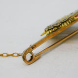 WWII 15ct Yellow Gold, Enamel & Diamond Army Service Corps Sweetheart Brooch