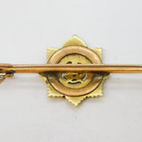 WWII 15ct Yellow Gold, Enamel & Diamond Army Service Corps Sweetheart Brooch