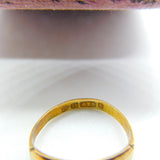 Victorian 15ct Yellow Gold, Seed Pearl & Coral Boat Ring 1886 Chester Antique